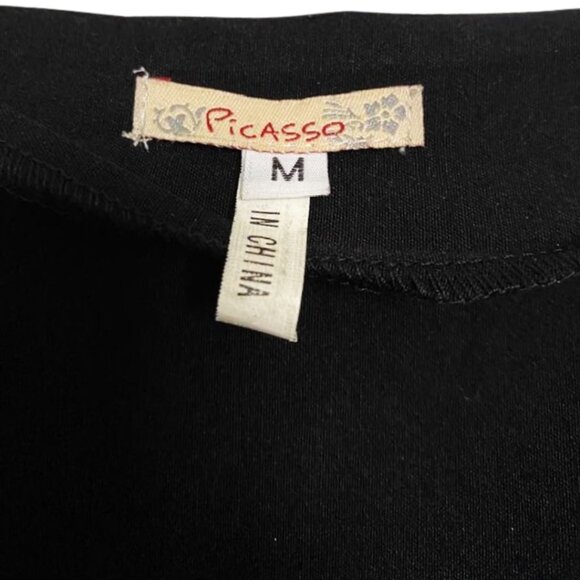 Picasso Renaissance Flare Skirt M | Multi-Layer Embroidered Ruffle Panel Maroon - Picture 10 of 12